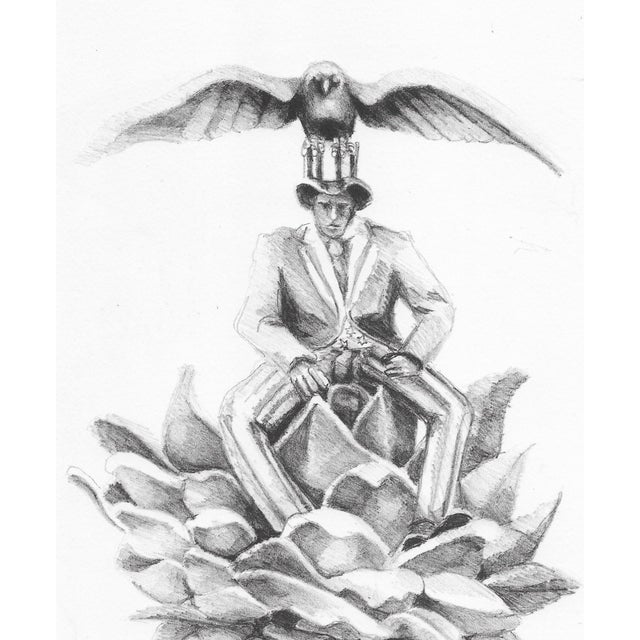 "Bicentennial" lithograph of Uncle Sam with an Eagle on his hat, sitting on a pineapple. By Atlanta artist Adrienne...