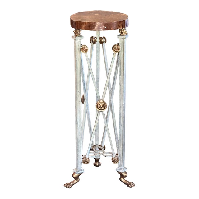 Regency Plant Stand With Painted Top For Sale