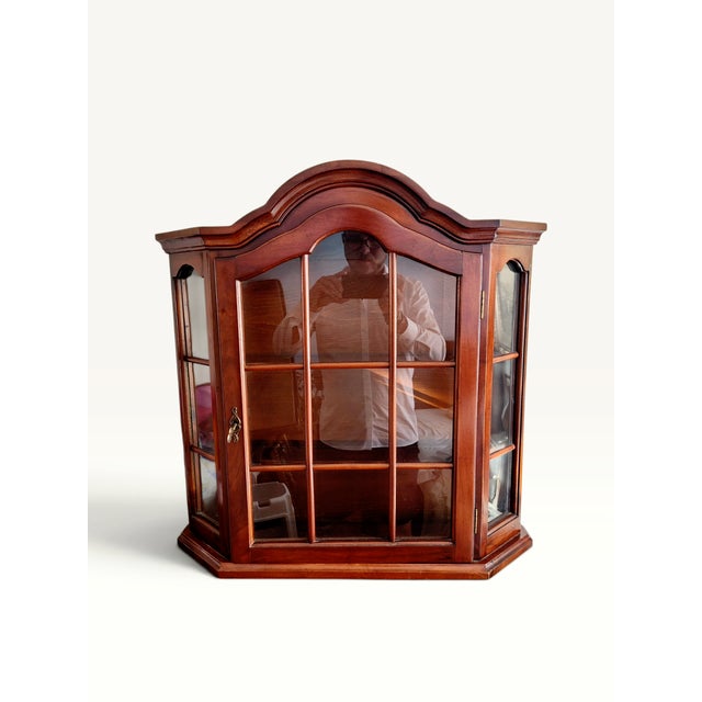 Vintage Dutch Glazed Wall Display Cabinet in Curio Vitrine, Netherlands, 1960s For Sale - Image 13 of 13