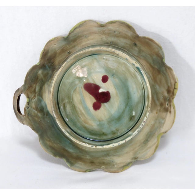 Antique American Victorian Majolica Leaf Motif Serving Dish For Sale In Boston - Image 6 of 13
