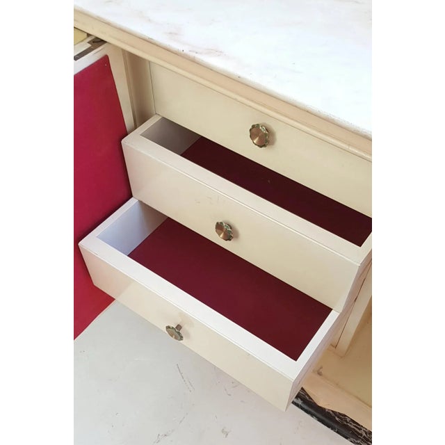 Large Italian Parchment & Marble Buffet, 1959 For Sale - Image 12 of 15