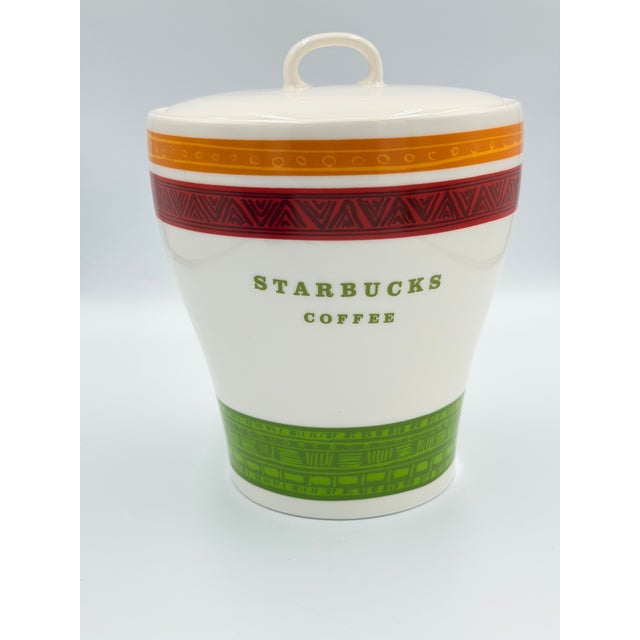 2000 - 2009 Starbucks Advertising Jar Coffee Bean Tea Holder Ceramic 2005 Canister For Sale - Image 5 of 11