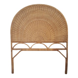 Vintage Wicker Twin Headboard For Sale