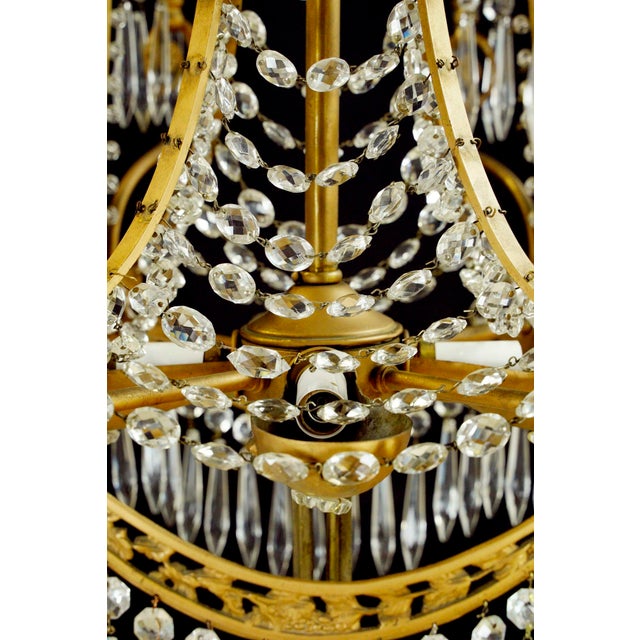 Mid 20th Century The Plaza Hotel Russian Crystal Dore Bronze Chandelier For Sale - Image 11 of 16