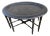 Ethan Allen Black Chinoiserie Oval Tray Table For Sale