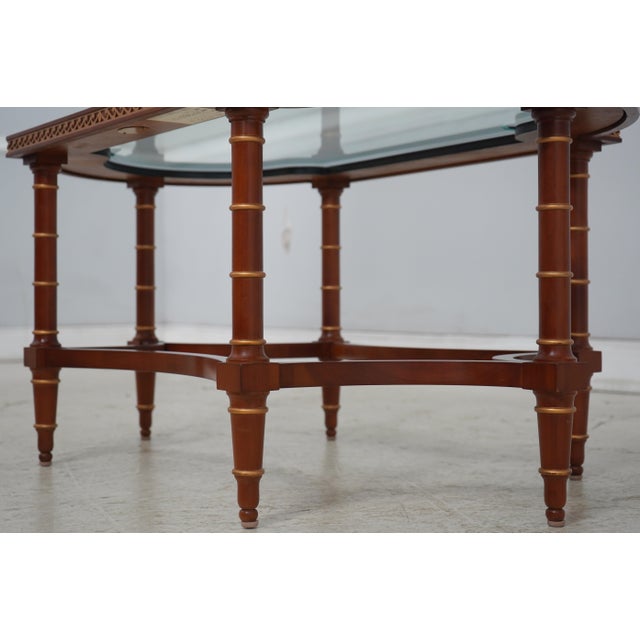 John Widdicomb Neoclassical Glass Top Coffee Table For Sale - Image 12 of 14