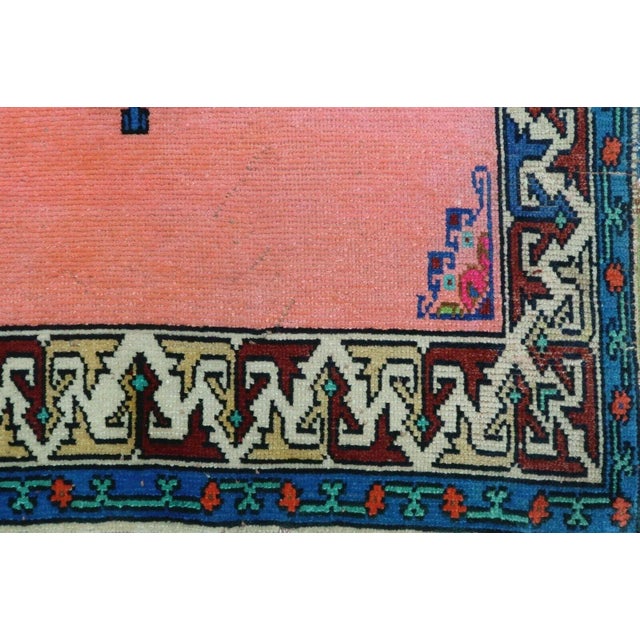 Salmon 1960s Turkish Handknotted Area Rug - 41"x69" For Sale - Image 8 of 12