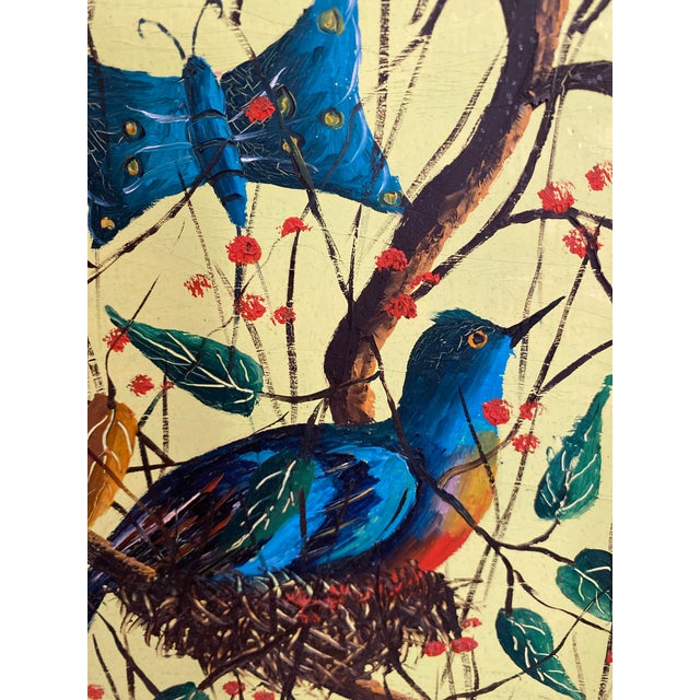 Birds and Butterflies Painting by Haitian Artist Decourcelle Gourgue