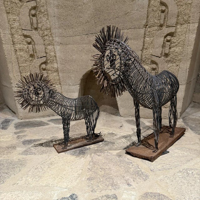 Mid-Century Modern Mid-Century Patinated Iron Lion Sculptures by Curtis Jeré, Usa For Sale - Image 3 of 10