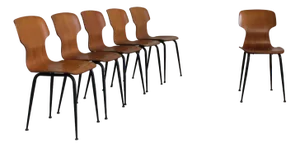 Plywood Chairs by Carlo Ratti for Industria Legni Curvati Lissone, 1950, Set of 6