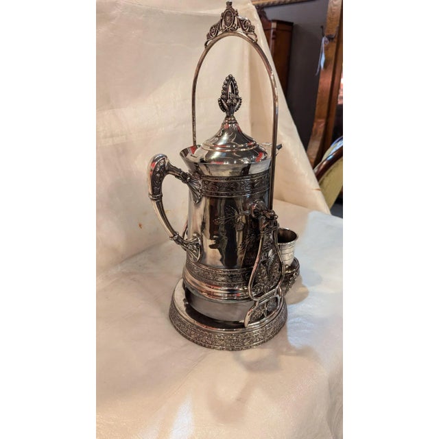 Victorian Mid 19th Century Silverplate Ice Water Tipper For Sale - Image 3 of 9