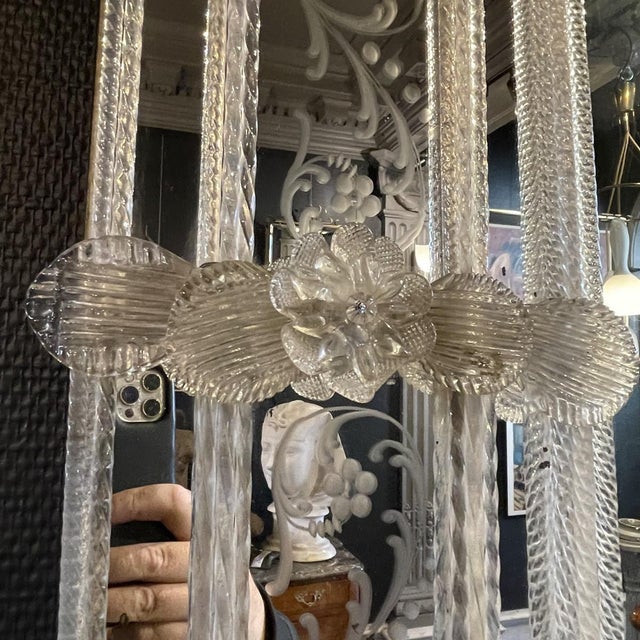 Early 20th Century Mirror with Engraved Murano Glass Panels from Barovier & Toso For Sale - Image 10 of 13