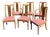 Thomasville "Bryn Mawr" Walnut High-Back Dining Chairs in Knoll Luxe Tempest Bouclé - Set of 6 (2 Arm, 4 Side) 1975 For Sale