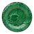French Green Majolica Leaves Plate Montereau, Circa 1890 For Sale