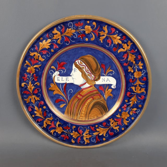 Hand-Painted Luster Majolica Plate by Elena R. Paffi for Gualdo Tadino, 1960s For Sale - Image 12 of 12