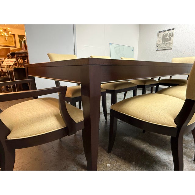 Ethan Allen Barrymore Dining Table + Drew Dining Chairs, Set of Nine For Sale In San Francisco - Image 6 of 12