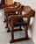 19th Pair of Carved Walnut Leather Savonarola Bench or Settee For Sale - Image 4 of 13