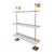 Modern multi-tier shelf in polished gold and white shelves, details urban simplicity with burnished finishes. Marais Shelf...