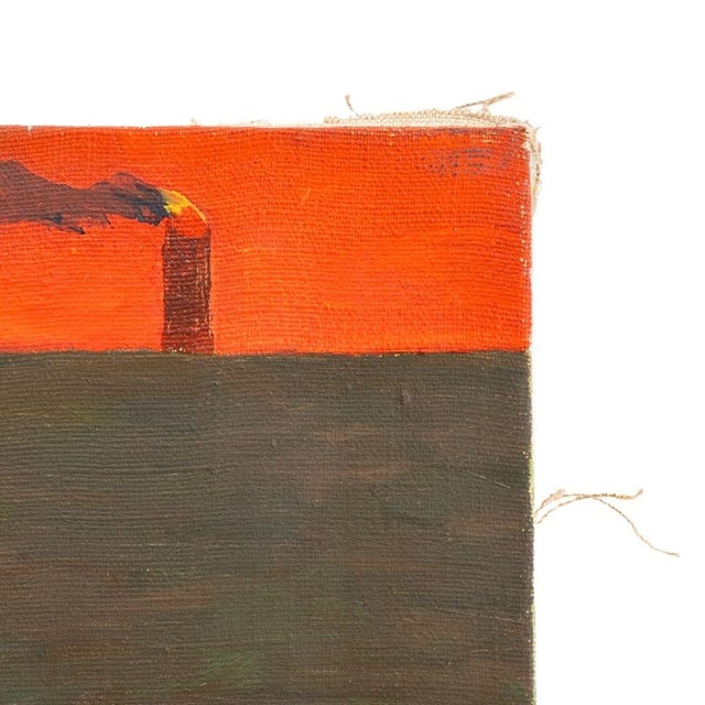 Domenick Capobianco (American, b. 1928), Abstract Surrealist Composition, Oil on Canvas, depicting smoking candles on blue...