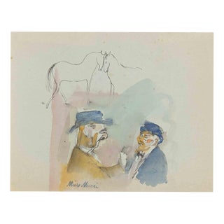 Mino Maccari, The Discussion, 1938, Ink For Sale