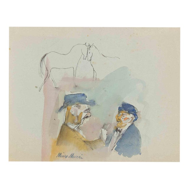 Mino Maccari, The Discussion, 1938, Ink For Sale