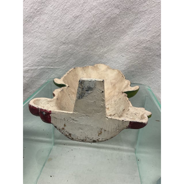 1960s Vintage Cast Iron Floral Doorstop For Sale - Image 5 of 5