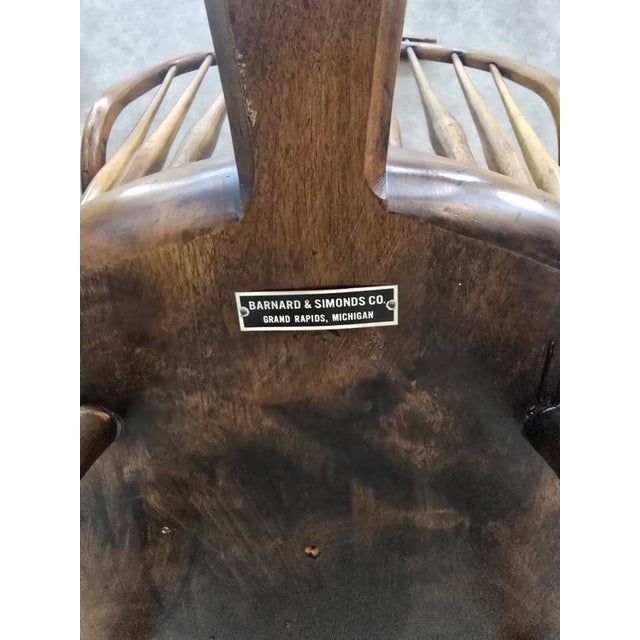Barnard & Simonds Antique Windsor Bow Back Spindle Armchair For Sale - Image 4 of 8
