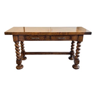 Bausman Bench-Made Barley Twist Console Desk/Table For Sale