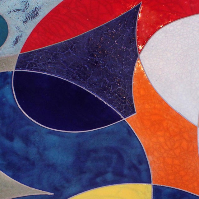 Contemporary "Color Wheel" by Michael Gustavson, Raku Ceramic Functional Coffee Table, Miro-Inspired Contemporary California Art With Vibrant Colors For Sale - Image 3 of 7
