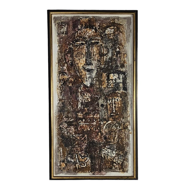 Modern Georges Ebrin Adingra "Totems" Oil in Canvas Art Painting For Sale - Image 3 of 11