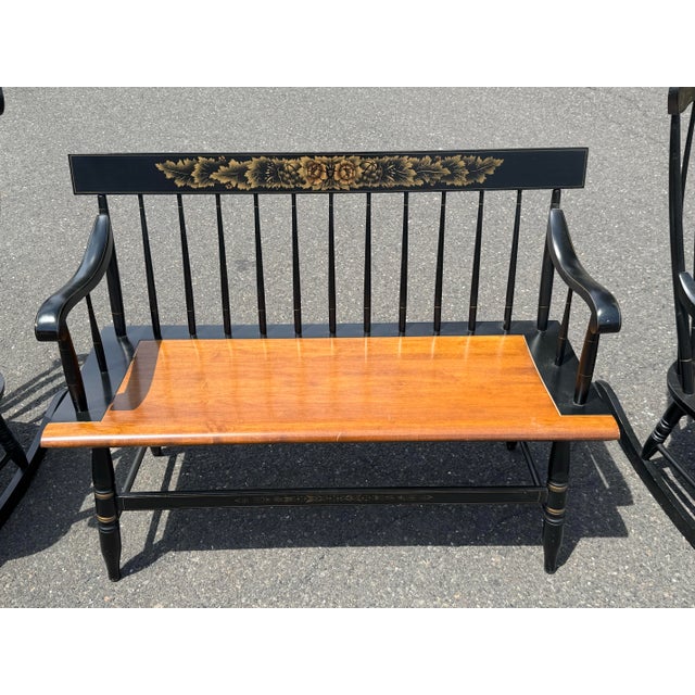 Hitchcock Hitchcock Classic Bench & Rocking Chair Set For Sale - Image 4 of 8