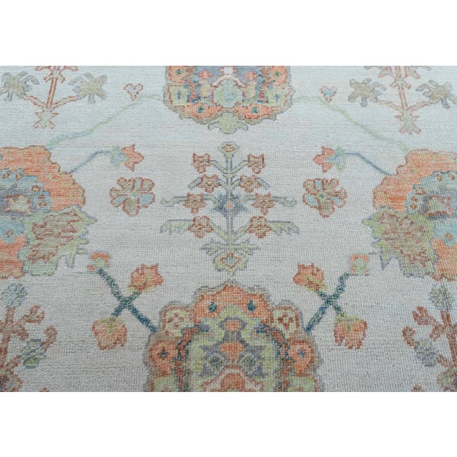 Turkish Oushak Rug 9'3" x 12'4" #20432 For Sale - Image 4 of 8