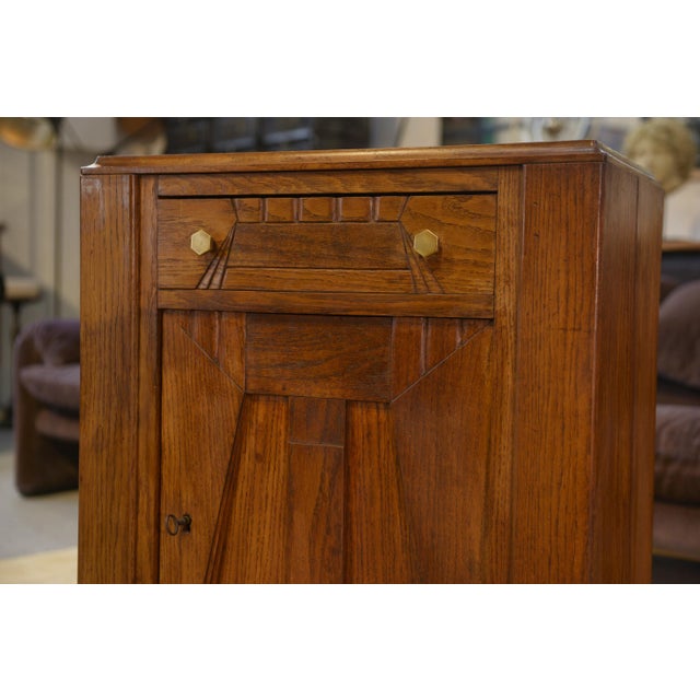 Wood Art Deco Oak Chest of Drawers with 5 Drawers, 1930s For Sale - Image 7 of 12