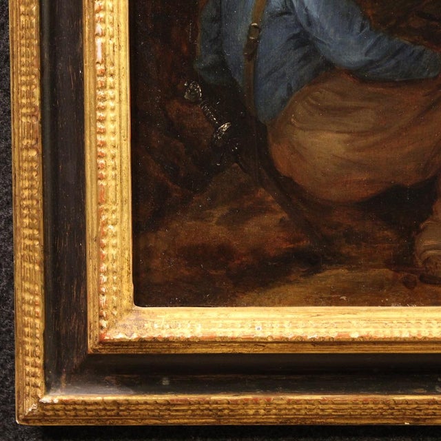 Unknown, Crucifixion with Soldiers, 1650, Oil on Panel, Framed For Sale - Image 10 of 16