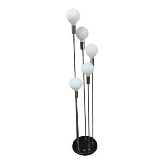 Mid-Century Sonneman Style Spiral Waterfall 5 Globe Floor Lamp For Sale