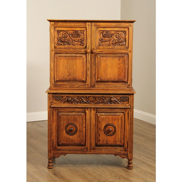Jamestown Lounge Co. Feudal Oak Storage Cupboard Hutch For Sale - Image 11 of 12