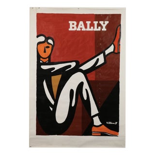 Bally Man Poster from Villemot, 1986 For Sale