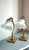 Art Nouveau Brass Lamps with Tulip Lampshades, 1930s, Set of 2 For Sale - Image 6 of 11
