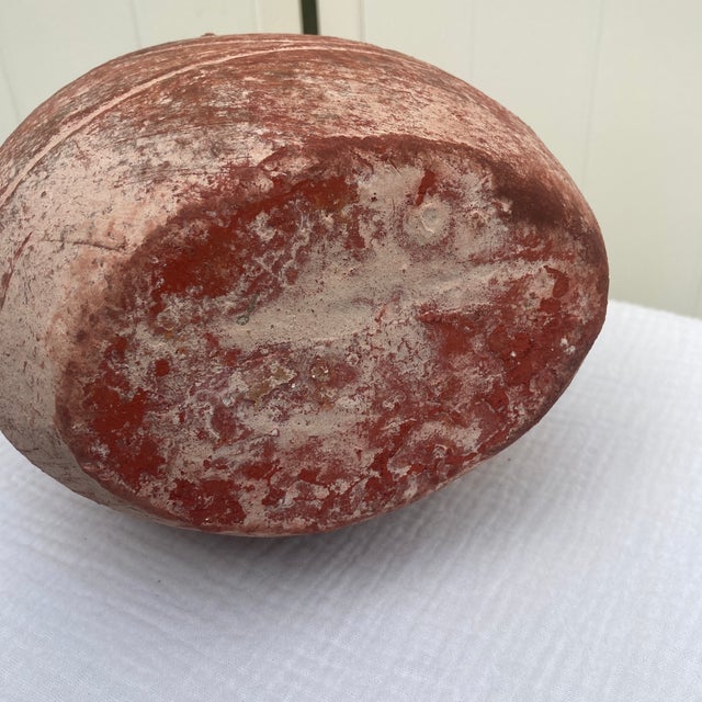 10" Vintage Primitive Figural Terracotta Vase - Rustic Sgraffito Earthenware Jug For Sale - Image 10 of 12