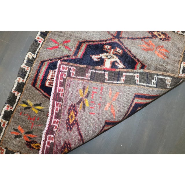 Turkish Square Turkish Kars Mini Rug no. j4225 For Sale - Image 3 of 4