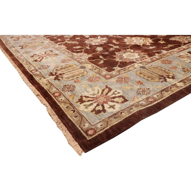 Pasargad Home Sultanabad Lamb's Wool Area Rug, 9' 0" X 11' 9", Brown For Sale - Image 4 of 7
