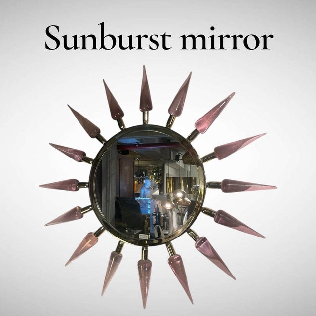 Murano Glass Mirror attributed to Gino Cenedese, 1980s For Sale - Image 4 of 11