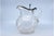 Silver Wine Jug in Cut Glass with Silver Lid and Raised Floral Motifs For Sale - Image 8 of 9