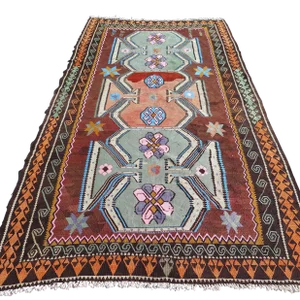 70s Multicolor Vintage Turkish Kilim Rug Area Rug