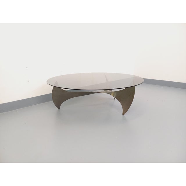 Vintage Propeller Coffee Table in Steel and Smoked Glass by Knut Hesterberg, 1960s For Sale - Image 11 of 15