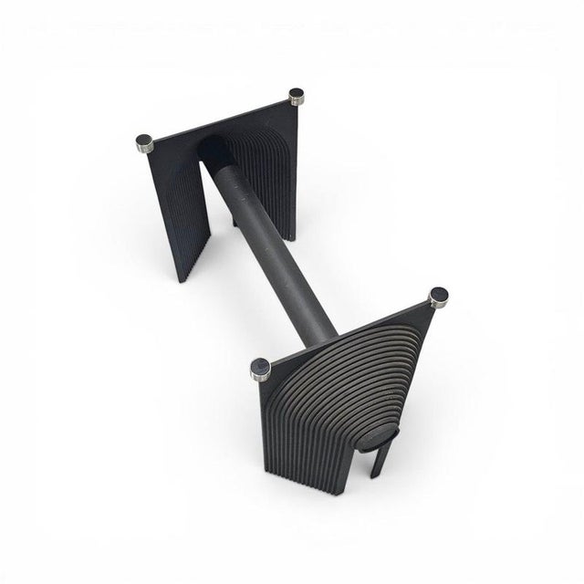 Postmodern Black Cast Iron Dining Table with Glass Top, 1980s For Sale - Image 3 of 15