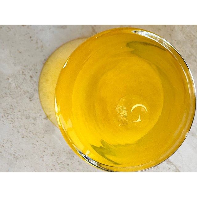 Glass Yellow Cased Glasses - Set of 4 For Sale - Image 7 of 8