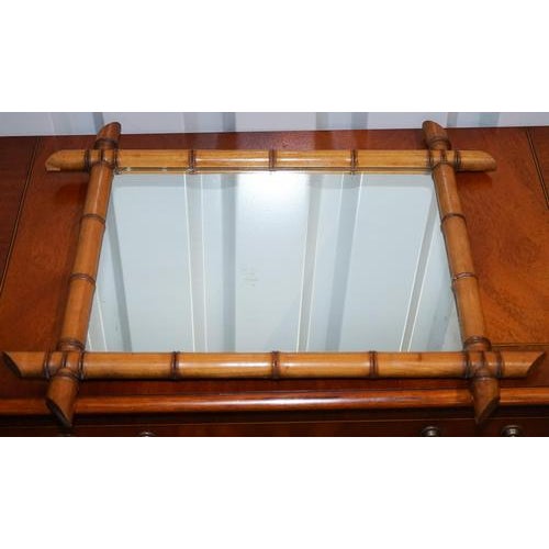 French Style Decorative Faux Bamboo Wall Mirror For Sale - Image 9 of 12