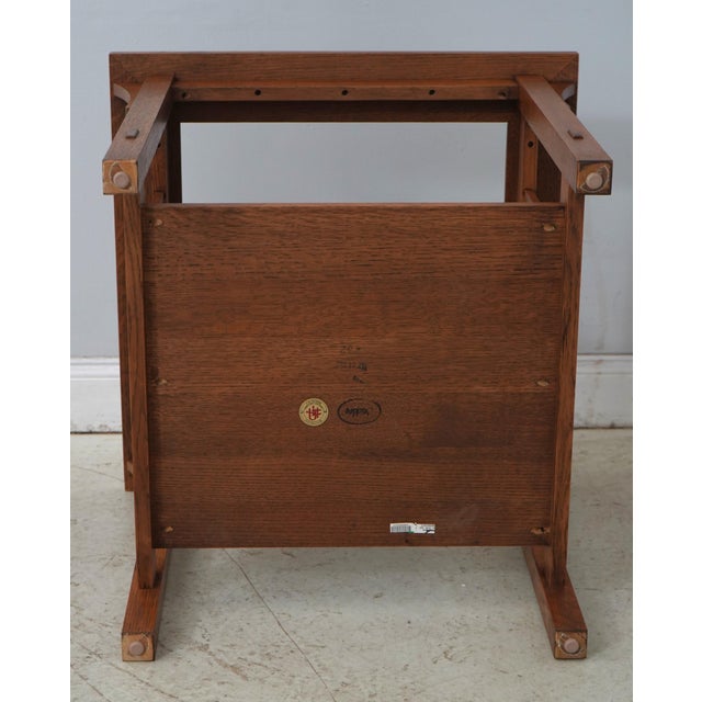 Stickley Mission Oak Glass Top Lamp End Table For Sale - Image 12 of 13