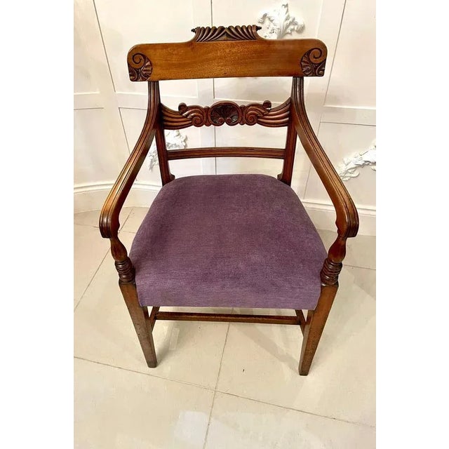 Wood Antique Regency Mahogany Desk Chair For Sale - Image 7 of 15